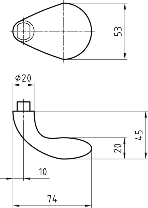 Actual product image Glutz Door knobs cranked 5839 (Door knob)