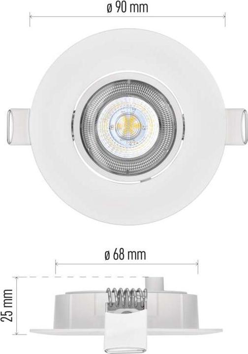 Actual product image Emos LED ceiling spot Exclusive white, round, 5W warm white (450 lm)