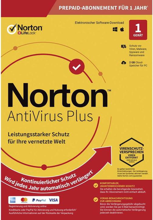 Norton AntiVirus Plus (1 User, 12 Monate)