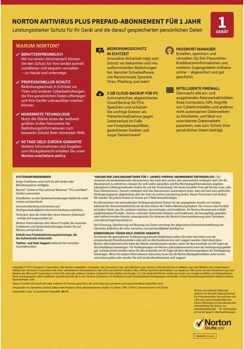Actual product image Norton AntiVirus Plus (1 User, 12 months)
