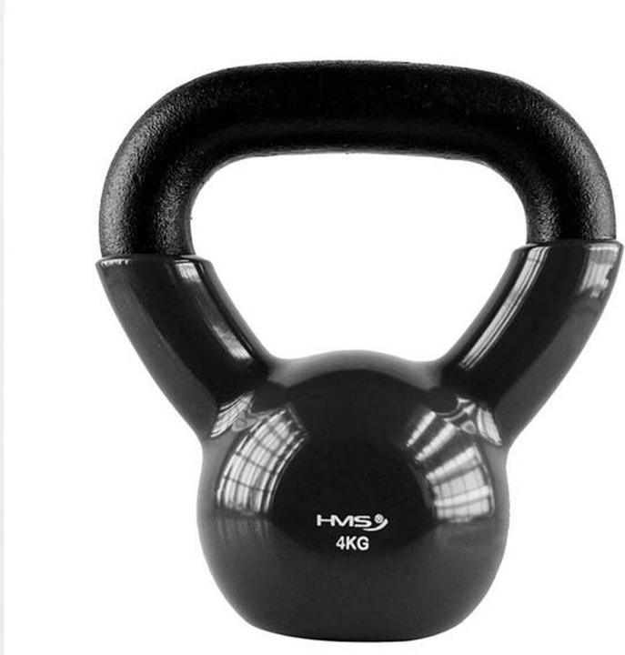 Produktbild HMS Kettlebell Vinyl 4kg schwarz KNV04 (1 x 4 kg)