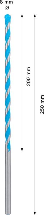 Actual product image Bosch Professional Zubehör Expert CYL-9 MultiConstruction drill, 7 x 200 x 250 mm, d 7 mm (8 millimetres)