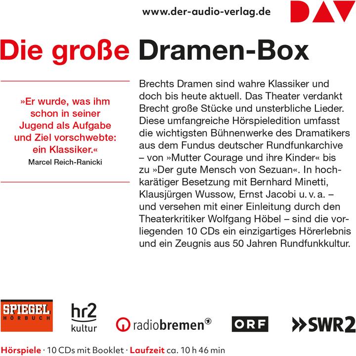 Produktbild Dramen (Bernhard Minetti, Bertolt Brecht, Ernst Jacobi, Klausjürgen Wussow, Deutsch)