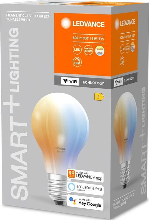 Immagine prodotto Ledvance Filamento Smart+ Wifi Classic (E27, 806 lm, 1 x)