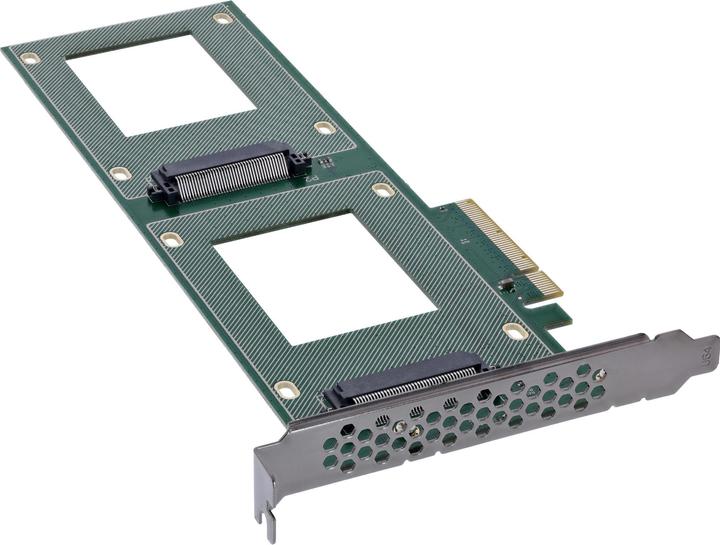 Actual product image InLine PCIe Karte zu 2x intern U.2 NVMe SFF-8639 – Bifurcation