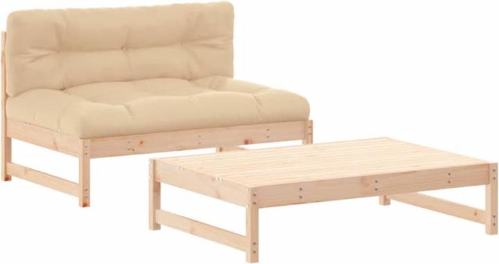 Immagine prodotto VidaXL 2-tlg. Garten-Lounge-Set mit Kissen Massivholz, Material