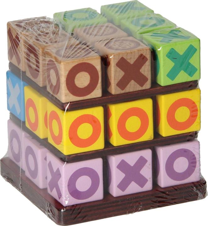 Actual product image 3D tic-tac-toe game made of wood, 26 pieces.