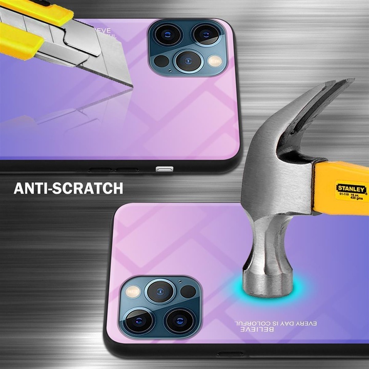 Productafbeelding Cadorabo TPU 2 Kleuren Glazen Hoesje (Apple iPhone 13 Pro)