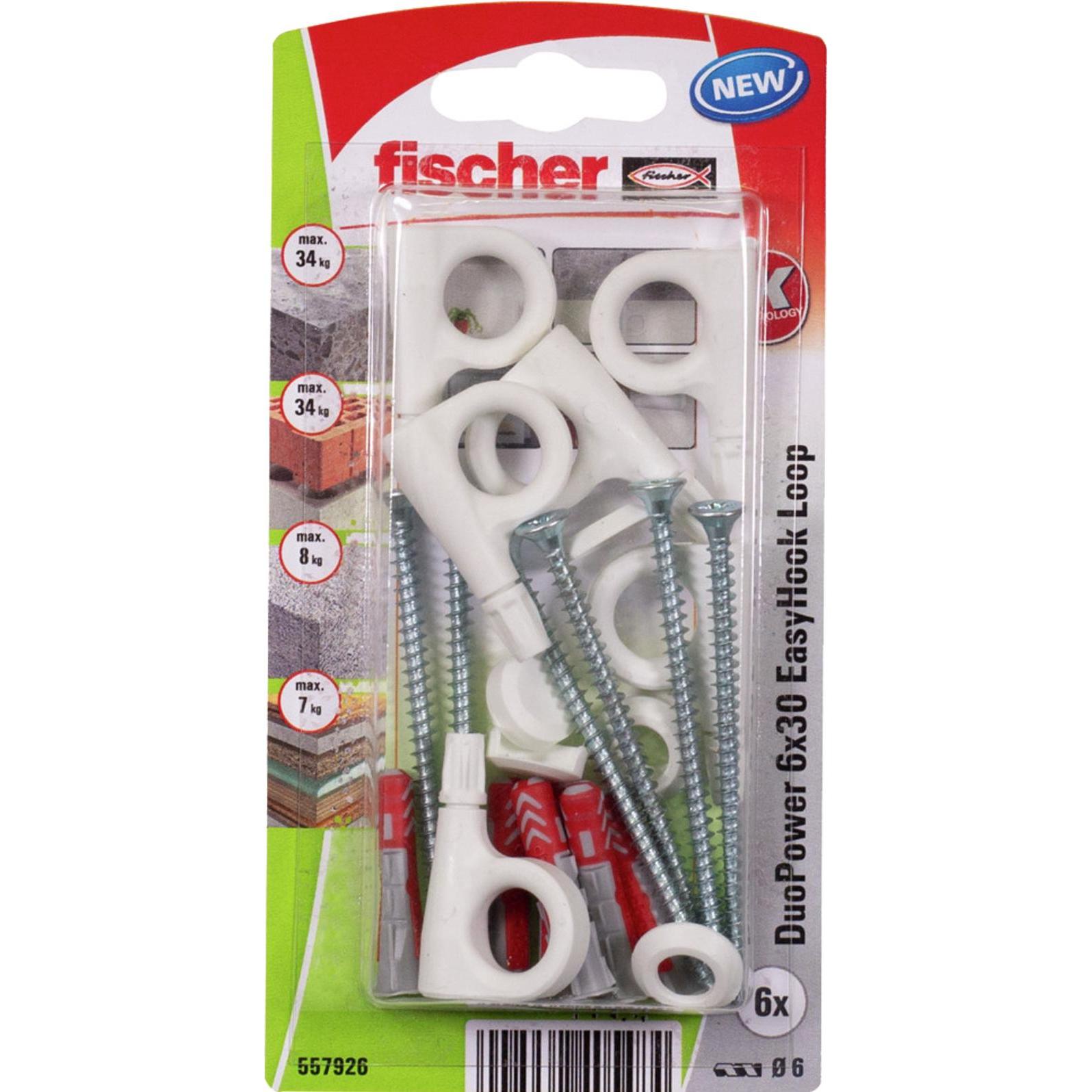 Fischer, Dübel, DuoPower 6x30 EasyHook Loop K (6) (6 Stk.)