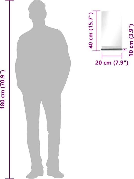 Immagine prodotto vidaXL Miroir murale (40 x 60 cm)