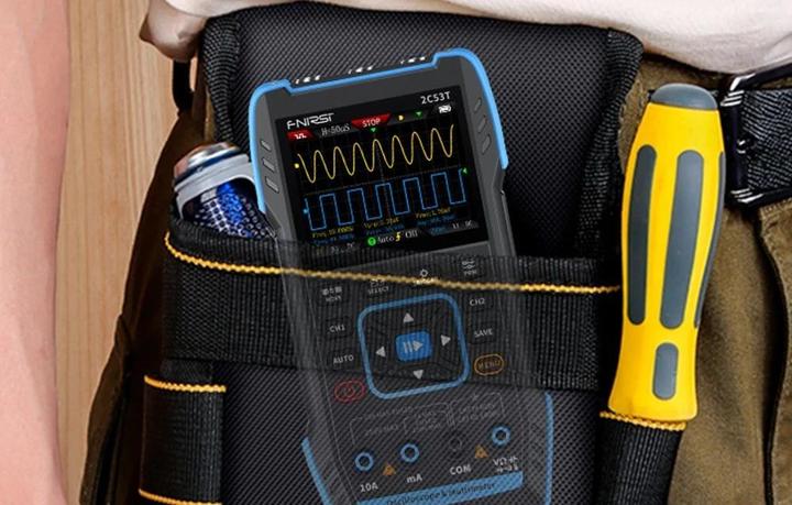 Actual product image Fnirsi 2C53T portable 3in1 oscilloscope multimeter signal generator (CAT II 300V)