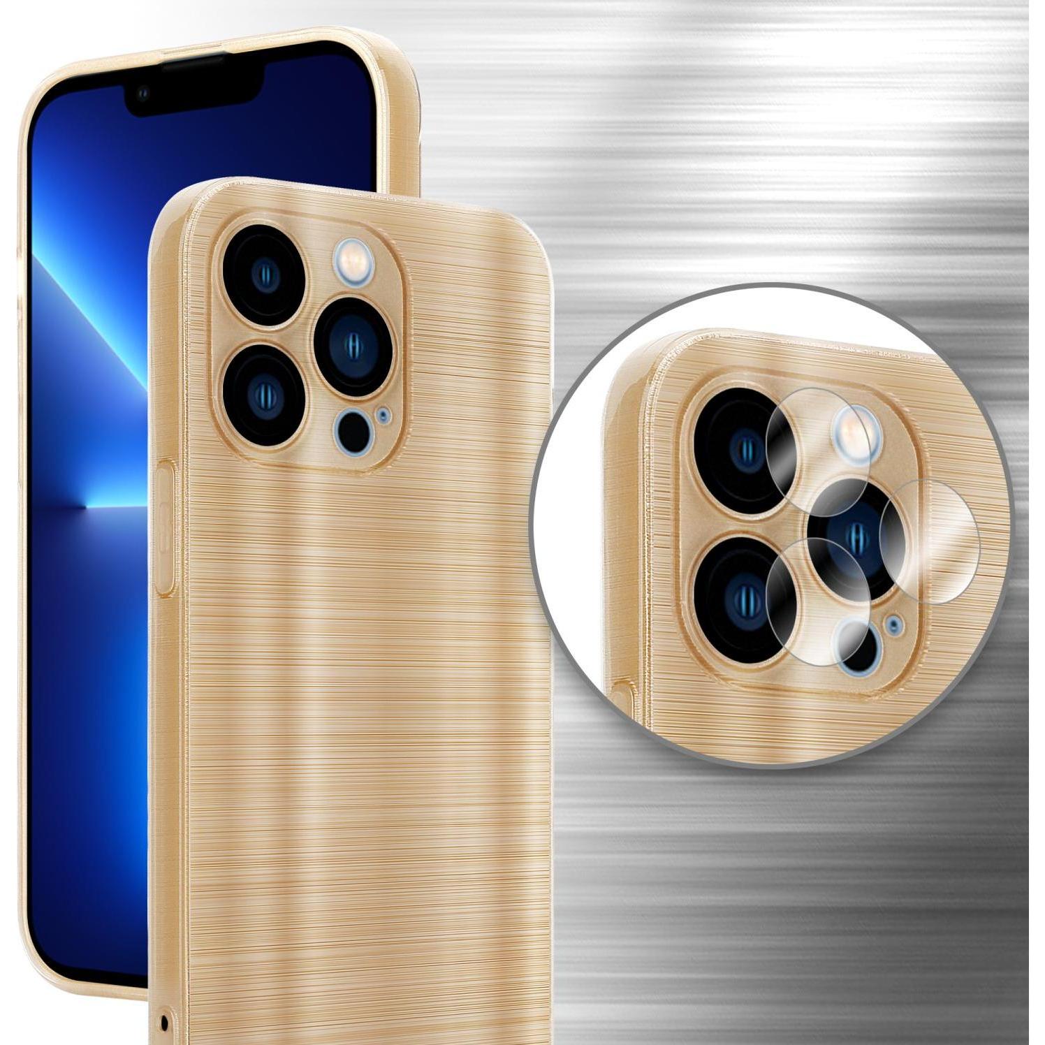 Thumbnail - Cadorabo Hülle für Apple iPhone 13 PRO im TPU Brushed Kameraschutz LM160 Style (Apple iPhone 13 Pro), Smartphone Hülle, ...