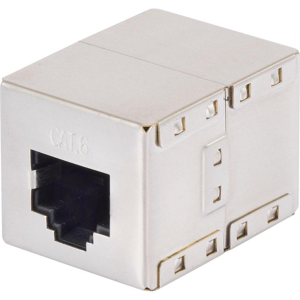 Renkforce RJ45 Netzwerk Adapter CAT 6 (1x RJ45-Buchse (RJ45, RJ45 (1x)), Netzwerkadapter, Grau