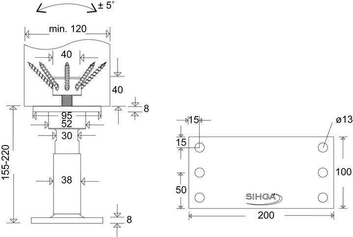 Actual product image Sihga St+AMMAvA-tzenf+AMMAvA-sse Herakulix+AMIArg- M (Support foot, 1 pcs.)