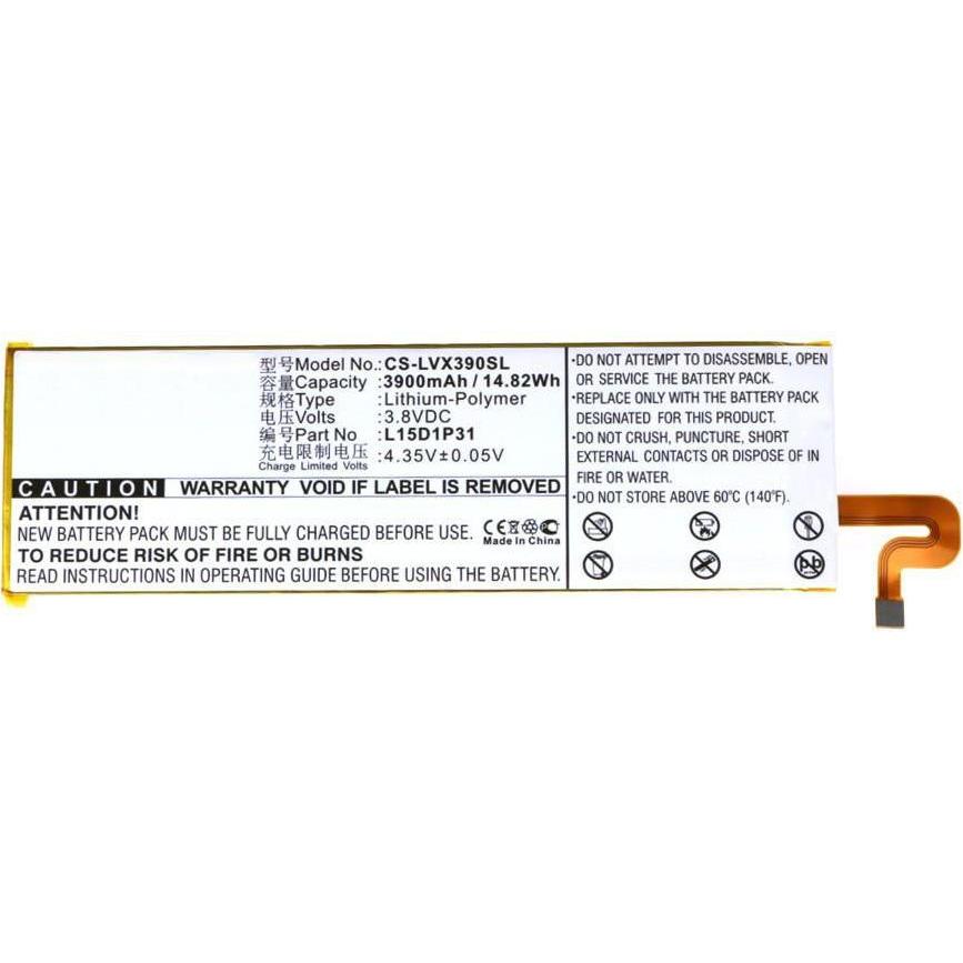 CoreParts Battery for Lenovo Tablet (3900 mAh), Notebook Akku, Schwarz