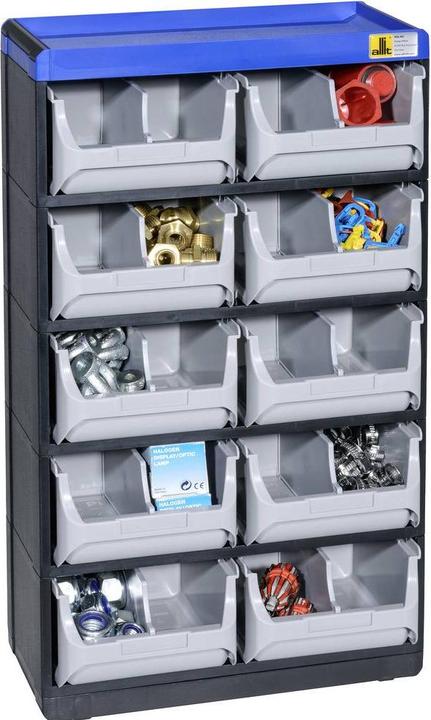 Actual product image eurokraft pro VARIOPLUS PRO small parts cabinet, HxWxD 525 x 300 x 165 mm, 10 drawers, 10 (16.50 cm, 52.50 cm)
