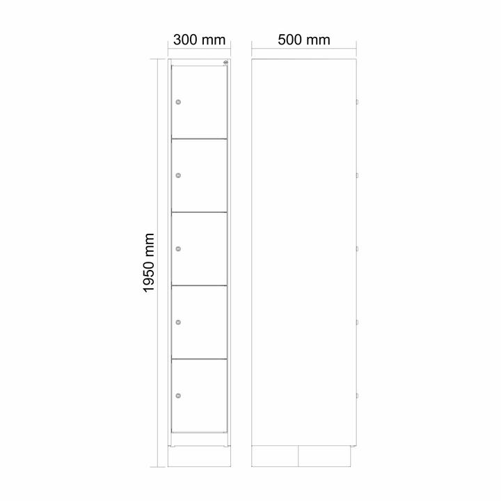 Actual product image C+P Classic Plus compartment cabinet, 5 compartments on top of each other, compartment width 30 cm (30 cm, 195 cm)