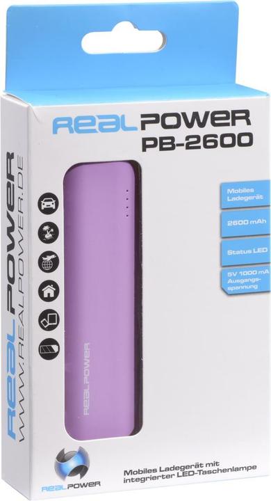Productafbeelding RealPower PB2600 (2600 mAh, 9.62 Wh)