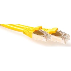 ACT Yellow 1.5 meter LSZH SFTP CAT6A patch cable with RJ45 connectors. Cat6a s/ftp lszh yellow 1.50m (S/FTP, CAT6a, 1.50...