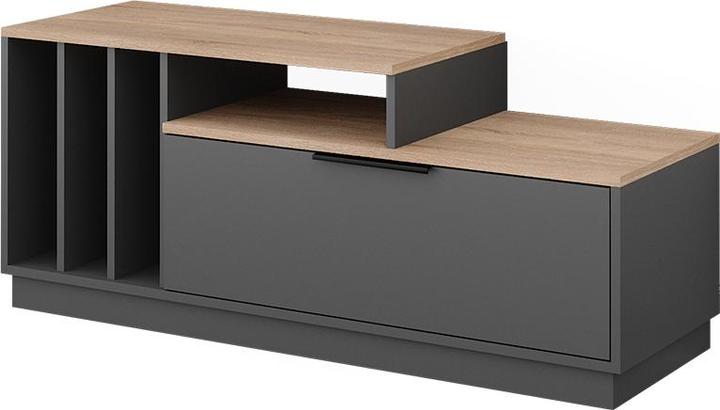 Vicco Lowboard Novelli 155cm - Moderner Fernsehtisch In Sonoma/Weiß Mit Stauraum