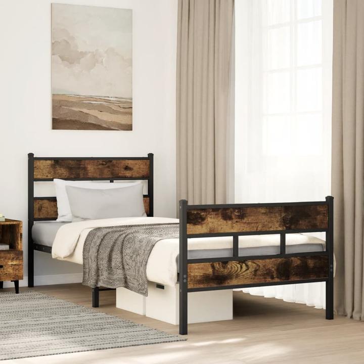 VidaXL Lit sans matelas Chêne fumé (90 x 200 cm)