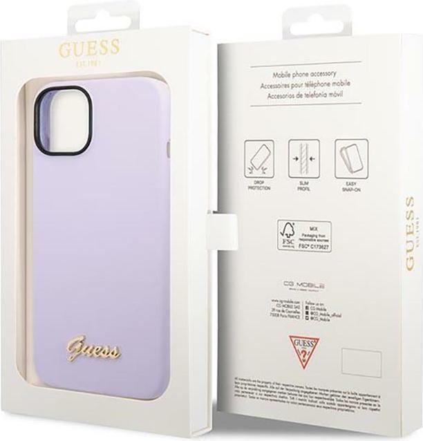 Produktbild Guess GUHCP14SSLSMU iPhone 14 6,1" fioletowy/purple hard case Silicone Vintage Gold Logo (Apple iPhone 14)