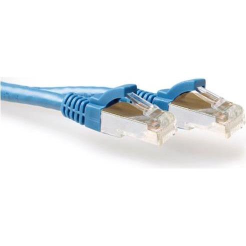 ACT Blue 15 meter SFTP CAT6A patch cable snagless with RJ45 connectors. Cat6a s/ftp snagless bu 15.00m (S/FTP, CAT6a, 15...