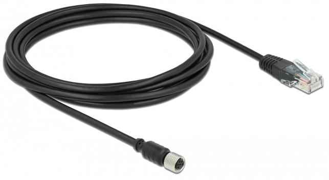 Actual product image Navilock Connection cable M8 socket waterproof serial to RJ45 plug 2.8m