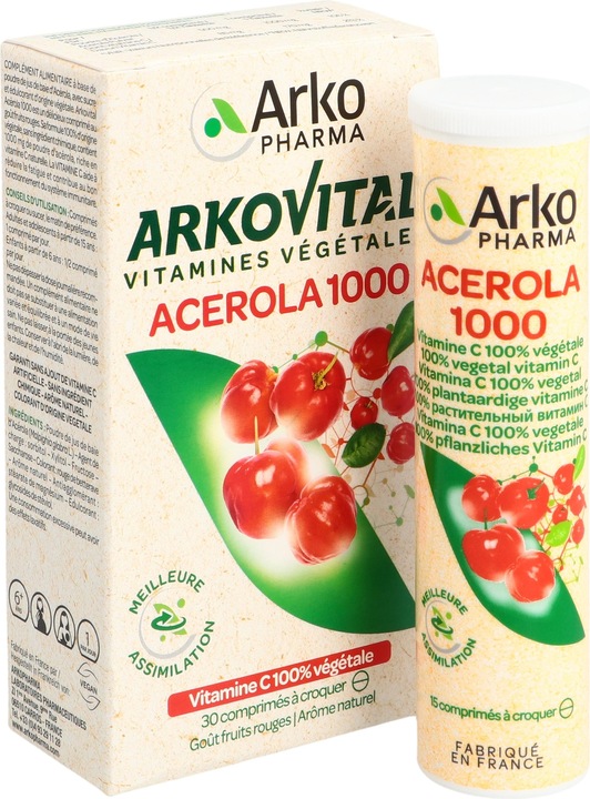 Image du produit Arkopharma Arkovital Acerola Kautabletten 1000mg (30 pièce(s), Cachets, 96 g)
