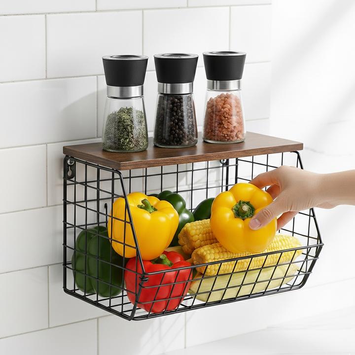 Produktbild Relaxdays Obstkorb Wandregal