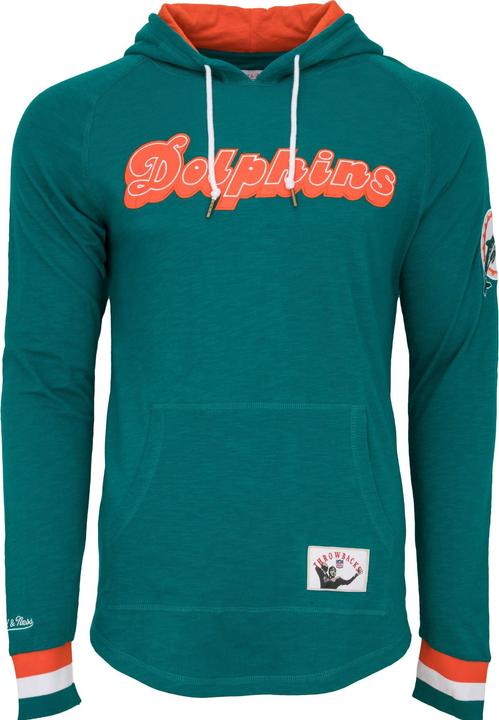 Immagine prodotto Mitchell & Ness Felpa con cappuccio in maglia fiammata - Miami Dolphins (S)