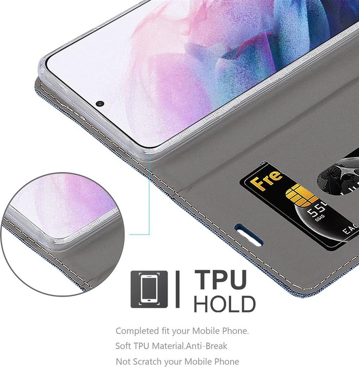 Produktbild Cadorabo Book Jeans Optik Cover (Samsung Galaxy S21+)
