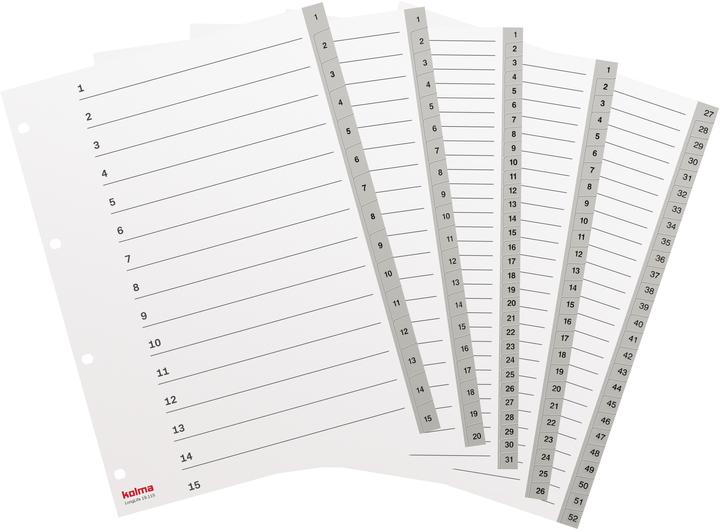 Immagine prodotto Kolma Registro A4 superstrong 1-20 20 pezzi grigio