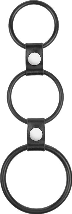 Produktbild Rimba Dreifacher Penisring aus Gummi – Schwarz (3.50 cm)