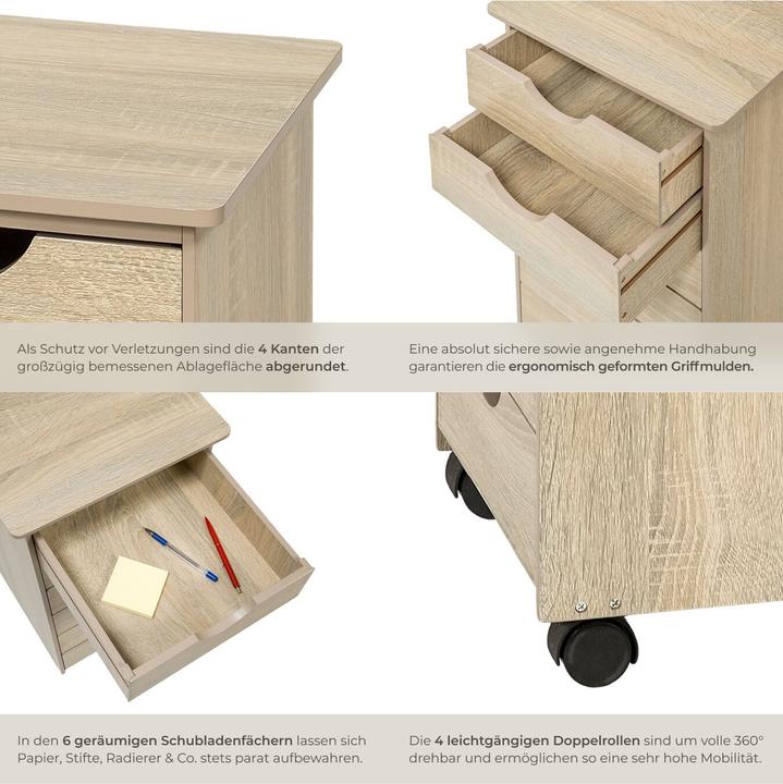 Produktbild tectake Rollcontainer (36 x 40 x 65 cm)