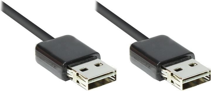 Actual product image Good Connections Connection cable USB 2.0 High-Speed EASY A male to A male, black, 2m, ® (2 m, USB 2.0)