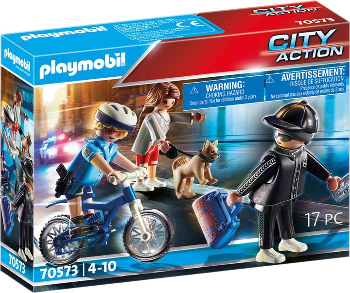 Playmobil Polizei-Fahrrad: Verfolgung des Taschendiebs (70573, Playmobil City Life)