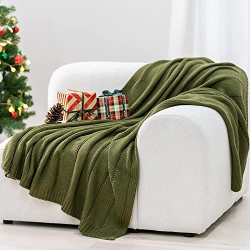 Produktbild Alopini Kuscheldecke Strickdecke 152x203, weiche warme grob gestrickte Decke gestrickte Wohndecke für Bett
