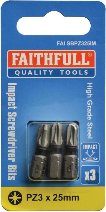 Produktbild Faithfull SchlagschraubendreherBits Pozidriv (Kreuz Pozidriv PZ)