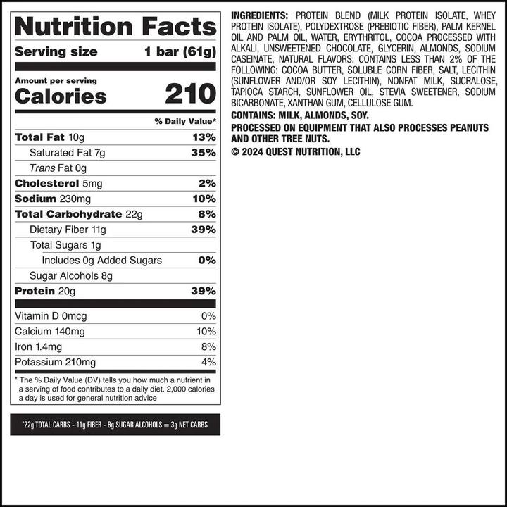 Nährwerte und Zutaten Quest Nutrition Overload Bars (732 g, 12 Stk.)