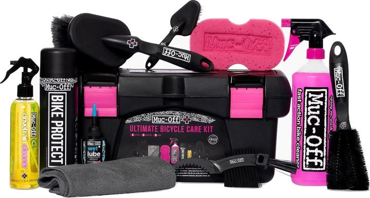 Immagine prodotto Muc-Off Kit Bicicletta Ultimate (1800 ml, Lubrificante universale, Spugna, Pulitore per biciclette, Detergente per catena, Set di cura)