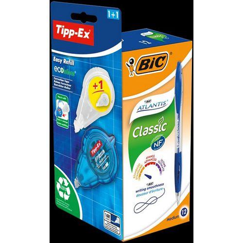 Actual product image Bic Biros set Atlantis Classic blueWriting colour blue, 1 set (Blue, 12x)