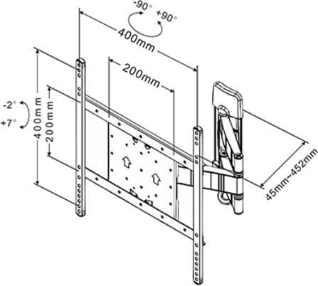 Produktbild Multibrackets Flexarm Tilt & Turn III (Wand, 25 kg, 32" - 55")