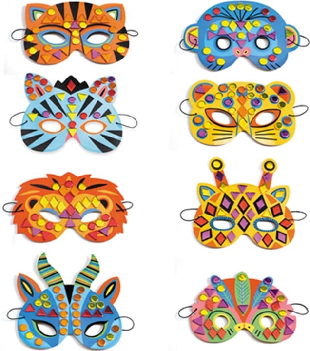 Actual product image Djeco Mosaic masks jungle animals