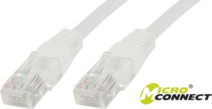 Produktbild MicroConnect UTP6A005W Netzwerkkabel 0,5 m Cat6a U/UTP (UTP) Weiss (U/UTP, CAT6a, 0.50 m)