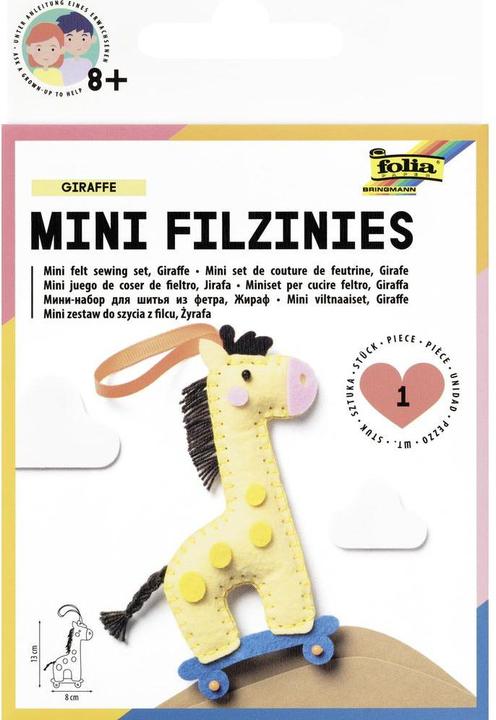 Actual product image Magni Mini Felt Sewing Set Giraffe 13-piece