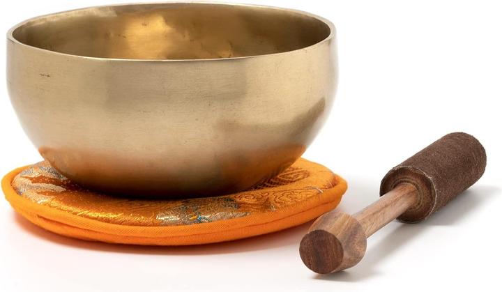 Klangschalen-Center Tibetische Klangschale mit Klöppel und Pad (Bol chantant)