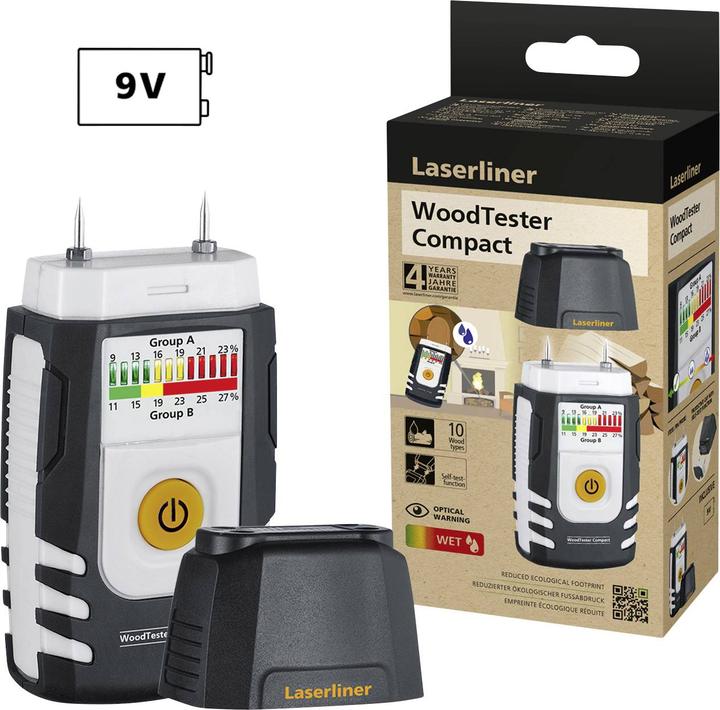 Image du produit Laserliner Appareil de mesure de l'humidité du bois compact - utilisation de matériaux recyclés pour une