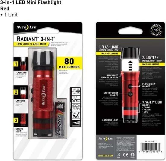 Produktbild Nite Ize Taschenlampe Radiant 3-in-1 LED Rot (11.40 cm, 80 lm)