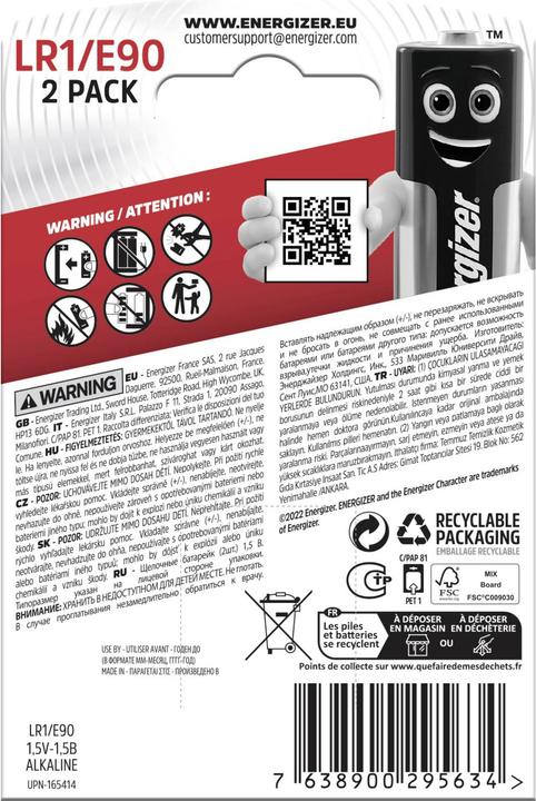 Immagine prodotto Energizer Lr1 E90 (2 pz., N, 1000 mAh)